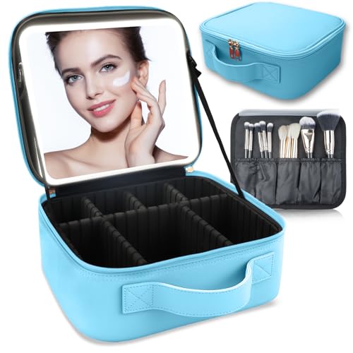 Makeup Bag with Led Mirror (Blue-5 / with LED mirror)