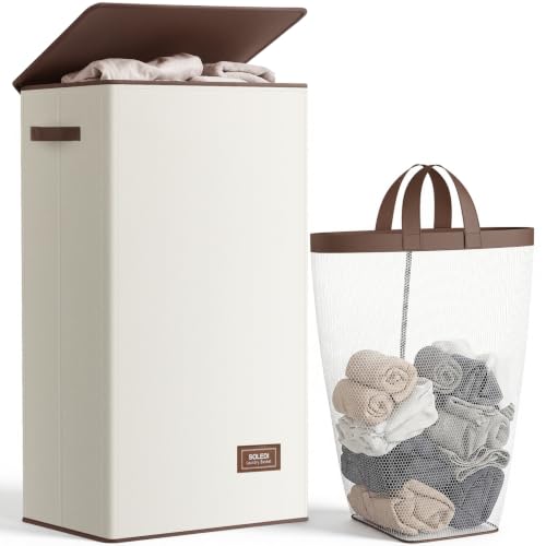 100L Laundry Hamper with Lid (Off-White / 100L)
