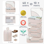 10 Set Packing Cubes for Travel (01 Cream)