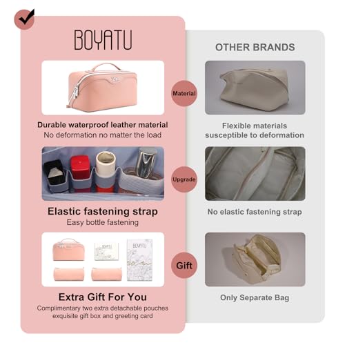 Travel Makeup Bag Organizer Cosmetic Bag (04-B-Pink)