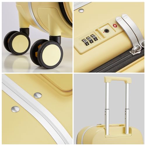 Luggage Suitcase with Spinner Wheels (Lark Yellow / 24-inch)