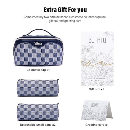 Travel Makeup Bag Cosmetic Bags for Women (D-5-Deep Blue)