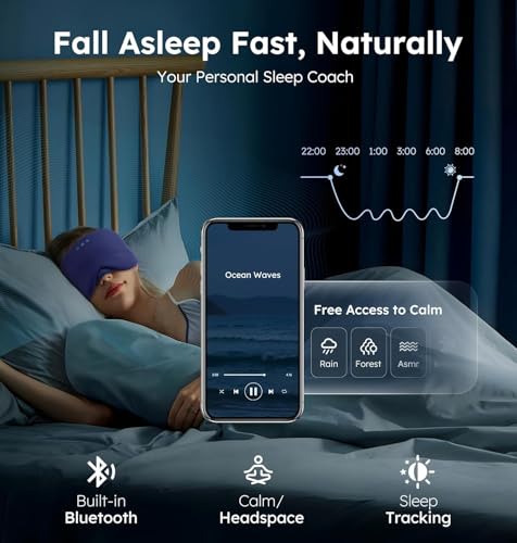 Luxury Bluetooth 5.4 Sleep Mask for Adults (Indigo)