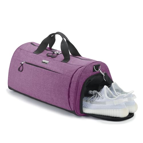 Gym Bag for Women & Men (Textured Purple / Large - 23 x 12 x 12″)