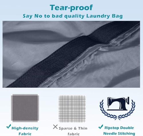 Heavy Duty Laundry Bag (Black+Gray / 48" x 28" x 1")