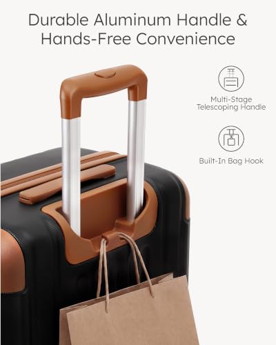 Luggage Lightweight and Durable Hardshell (Caramel Black2.0 / M(24in))