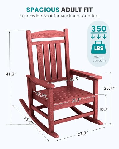 Outdoor Rocking Chair Set of 4 (Red / 4 Packs)