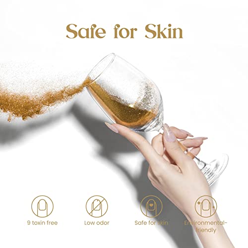 Beetles Gold Gel Polish 15ML Champagne Gold Glitter Flashy Color Gel Polish (L - Flakie Gold | Champagne Gold)