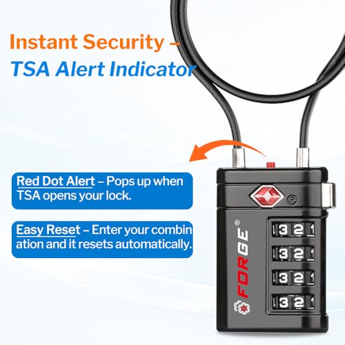 Open Alert TSA Approved Luggage Locks (Black 1 PK)