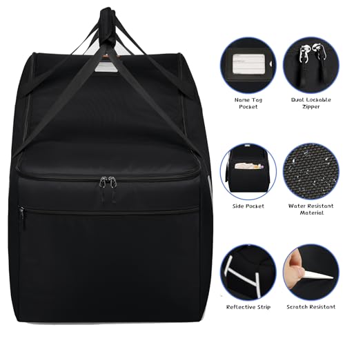 Infant Car Seat Travel Bag for Airplane Compatible with All Nuna Pipa Car Seat and Base (Black)