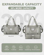 Travel Duffle Bag Carry On Weekender 18x14x8 Gym Work Bags for Women Men (A87-greybrown / X-large)