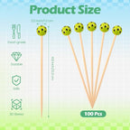 100 Pcs Pickleball Cocktail Picks Decorative Bamboo Cocktail Skewers (Pickleball)