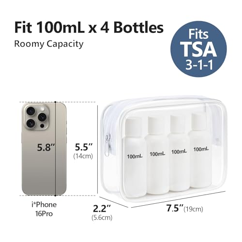 TSA Approved Toiletry Bag (Active White / Medium Set)