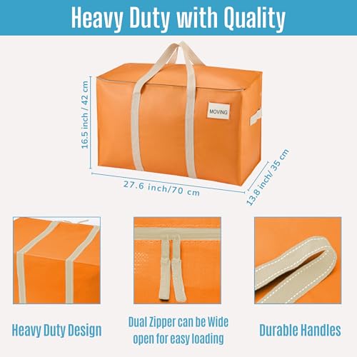 8 Pack Heavy Duty Moving Bags (8 Pack / Seasonal Autumn Orange)