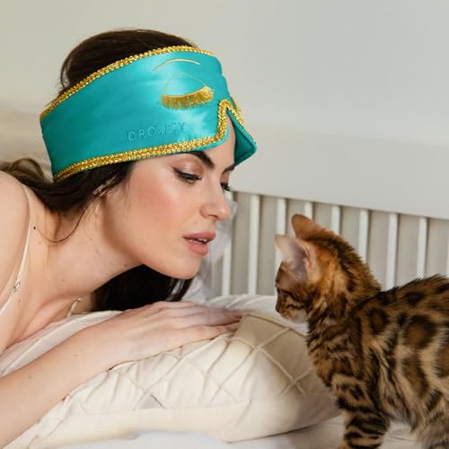 Breakfast at Drowsy Silk Sleep Mask (Breakfast Turquoise / 1 Count (Pack of 1))