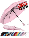 Windproof Travel Umbrella (Pastel Pink 1-Pack / Standard)