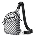 Anti Theft Crossbody Bags Small Crossbody Sling Bag for Women & Men (Black White Gingham)