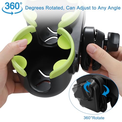 Stroller Cup Holder with Phone Holder (Double Holder-Green)