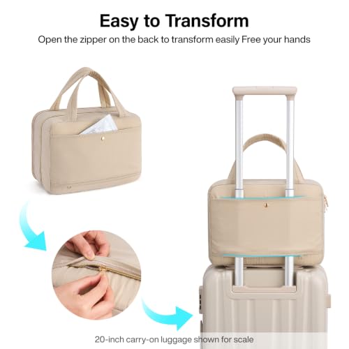 Hanging Travel Toiletry Bag with Jewelry Organizer (Apricot)