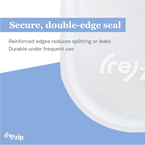 re) zip Reusable Sandwich Bags, Leakproof, 28 oz, 5-Pack, Jewel Tones (5 Pack / Jewel Tones)