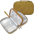 Tech Pouch Lightweight Electronics Organizer Travel Case (Wavy Pattern-Yellow / XL)