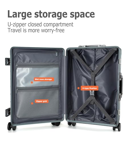 PC Hardside Carry On Luggage (A5-Forest Green (zipperless closure) / 20.8")