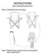Mesh Folding Camping Chairs for Adults (Vermilion)