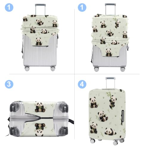 Panda Luggage Cover Washable Suitcase Protector Anti (Panda / S(20-22inch suitcase))