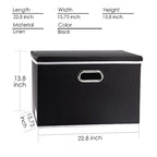 Extra Large Collapsible Storage Bins with Lids [3 (Black / XXL (3-Pack))