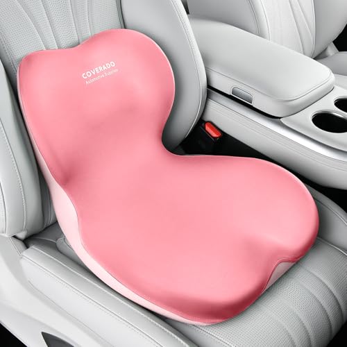 Car Seat Cushion and Lumbar Support Pillow One Piece (Pink-a / 1 Piece)