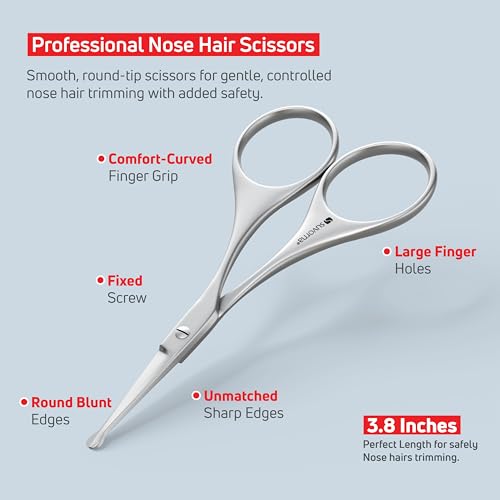 Premium Beard & Mustache Set with Beard scissors for men (5.5" Beard & Mustache Scissors / Dark Blue)