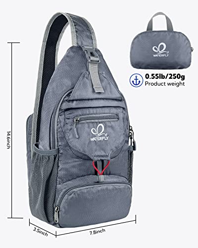 Packable Small Crossbody Sling Backpack Shoulder Chest Bag Daypack for Hiking Traveling Grey (New Grey)
