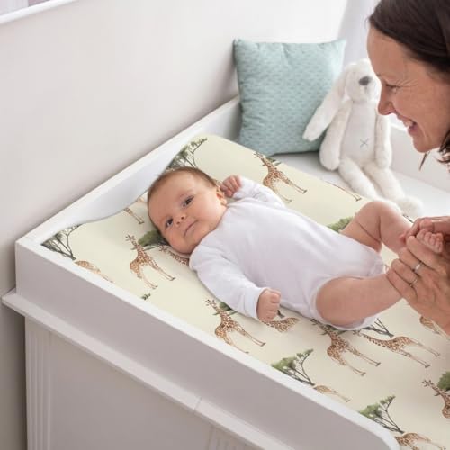 Changing Pad Covers for Baby (Giraffe Foliage / 32x16x5 Inch)