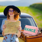 6 Pcs Dance Makeup Bag Chenille Cosmetic Bag with Letter Patches (Pastel Colors / Dance)