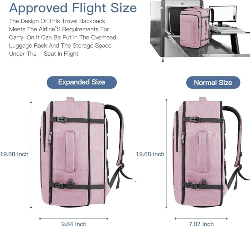 Carry On Backpack (Light Pink / 2X-Large(20"x14"x10"))