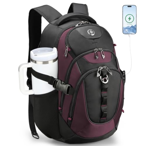 Design Laptop Backpack for Men with USB Charging Port SD803 (Angola Red/Black / Standard)