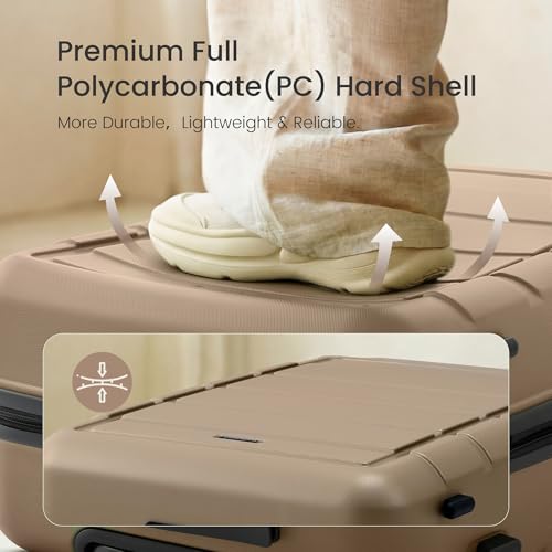 G Series Luggage set 3pcs (Champagne / 3-Piece Set (20/24/28in))