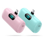 2 Pack] Mini Portable Charger 5000mAh Power Bank (Green+Light Pink)