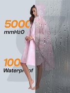 Adult Rain Poncho Waterproof Hooded Zipper Raincoat with Pockets (One Size / Tie-dye Pink)