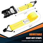 6 Pack 2 inch Ratchet Straps Heavy Duty J Hook 2 in x 15ft with Strong Ratcheting (Yellow)
