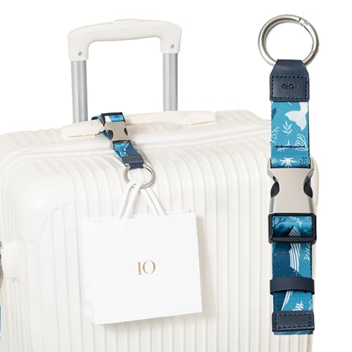 Travel Carry Strap with Ring Hooks and Buckle (Azure Ocean)