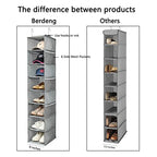 Hanging Shoe Organizer for Closet with Side Mesh Pockets (Grey(2 Pack))