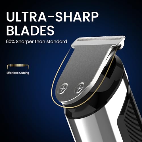 3-in-1 Beard Trimmer for Men, IPX6 Waterproof Electric Razor Shaver (Silver)