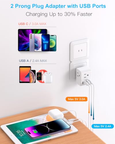 2 Pack US to Japan Plug Adapter