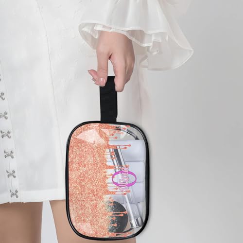 Custom Name Makeup Bag Travel Bag (Orange)