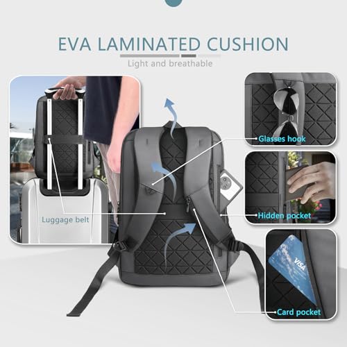 Laptop Backpack for Men for 15.6 Inch Computer Bag with USB A&C Charger (Dark Grey / 15.6 inch)