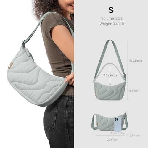 3.5L Puffer Crossbody Bag for Women Trendy (Light Blue-s)