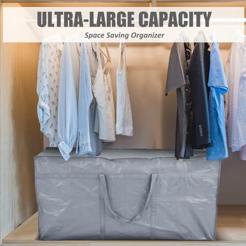 4 Pcs 149 Gallon Extra Large Moving Bags Heavy Duty Storage Bag (149 Gallon / Silver)