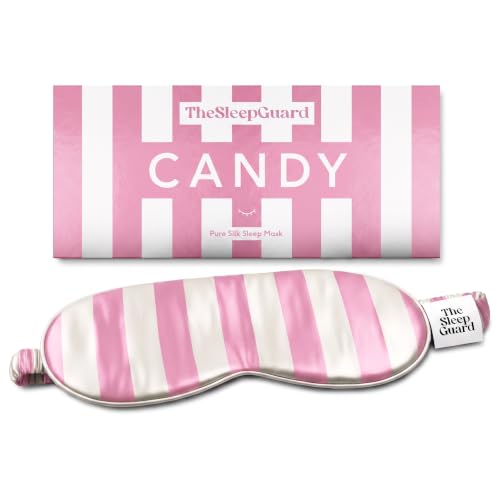 Pure Silk Sleep Mask [100% 6A Mulberry Silk (Candy Stripe)