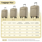 4 Piece Expandable Luggage Set (Softside Luggage(22/26/30) / Khaki+18IN)